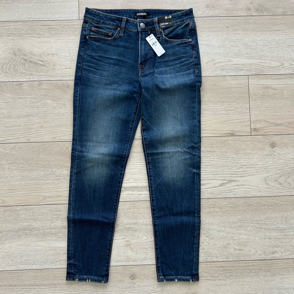Express Jean denim athletic fit skinny medium wash 30 30x32 men new  hi quality